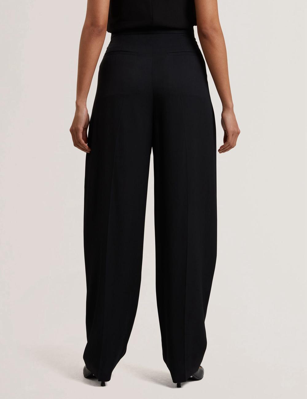 Black Ted Baker KIOLLI - Wool Blend Barrel Leg Tailored Women Trousers | Canada  CLG-728965