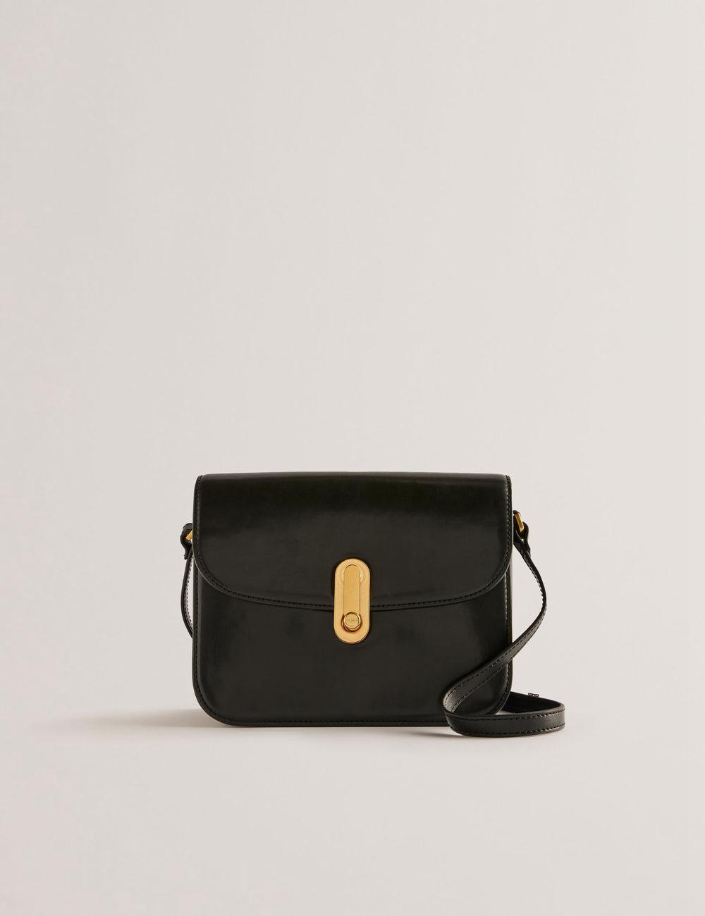 Black Ted Baker KKAYLI - Polished Leather Crossbody Satchel Women Satchel Bags | Canada  OUN-589146