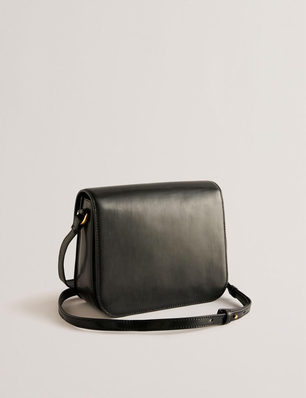 Black Ted Baker KKAYLI - Polished Leather Crossbody Satchel Women Satchel Bags | Canada  OUN-589146
