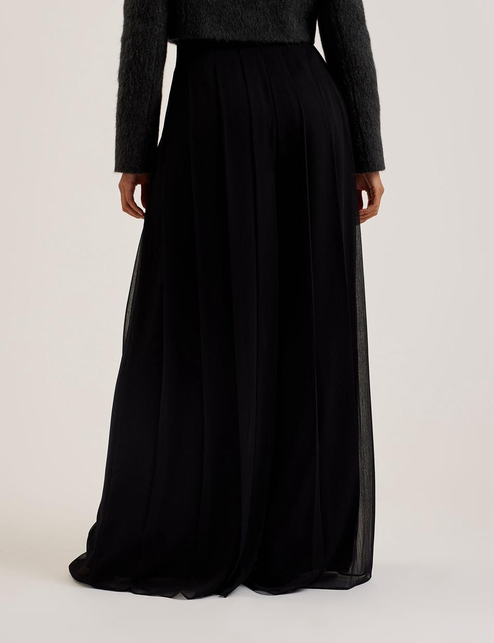 Black Ted Baker KOKUTO - Chiffon Pleated Wide Leg Palazzo Women Trousers | Canada  KMQ-786249