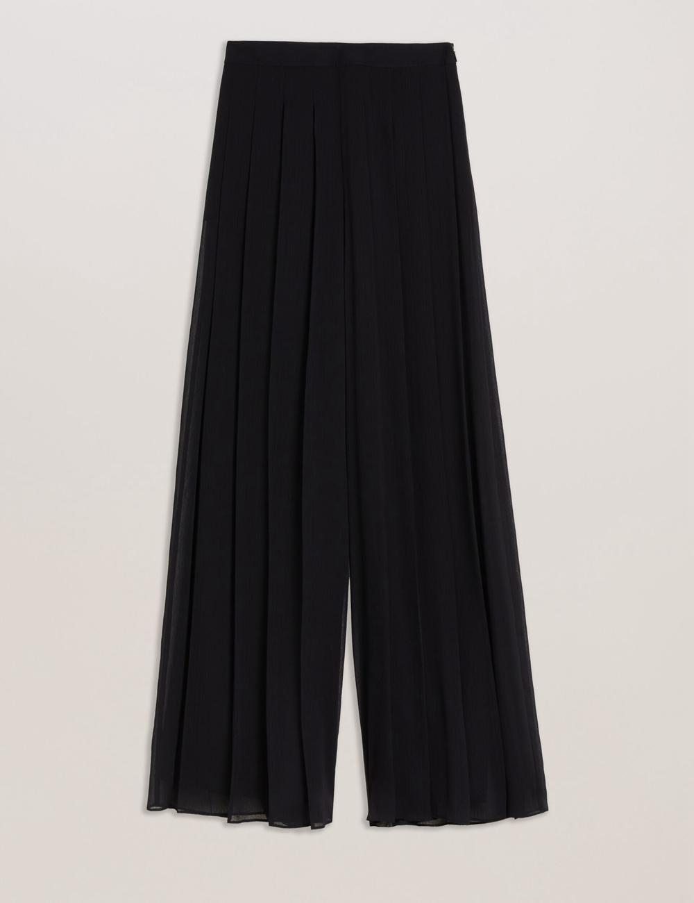 Black Ted Baker KOKUTO - Chiffon Pleated Wide Leg Palazzo Women Trousers | Canada  KMQ-786249
