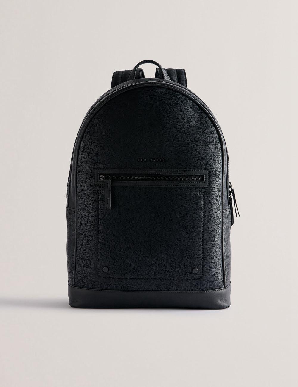 Black Ted Baker LANSEN - Textured Bonded Leather Men Backpacks | Canada  YKQ-487623