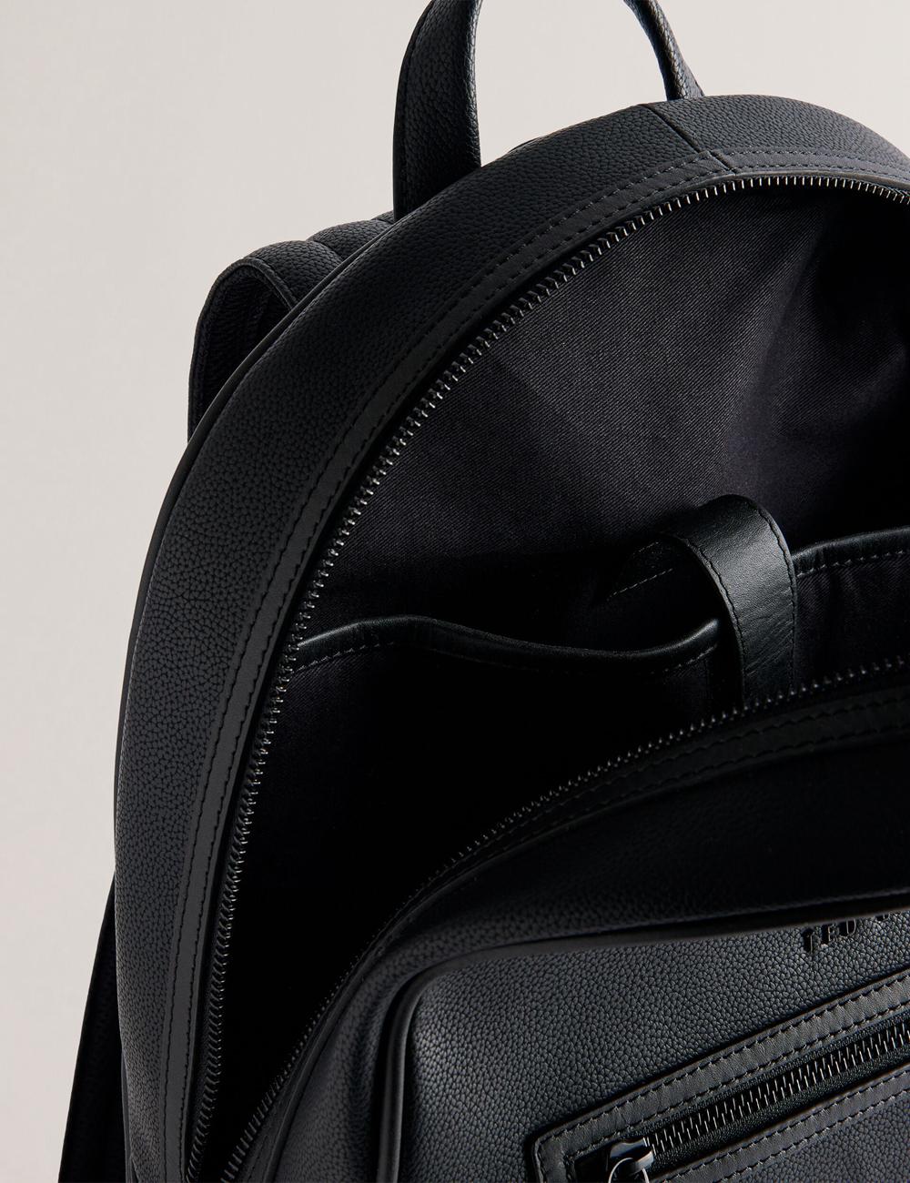 Black Ted Baker LANSEN - Textured Bonded Leather Men Backpacks | Canada  YKQ-487623