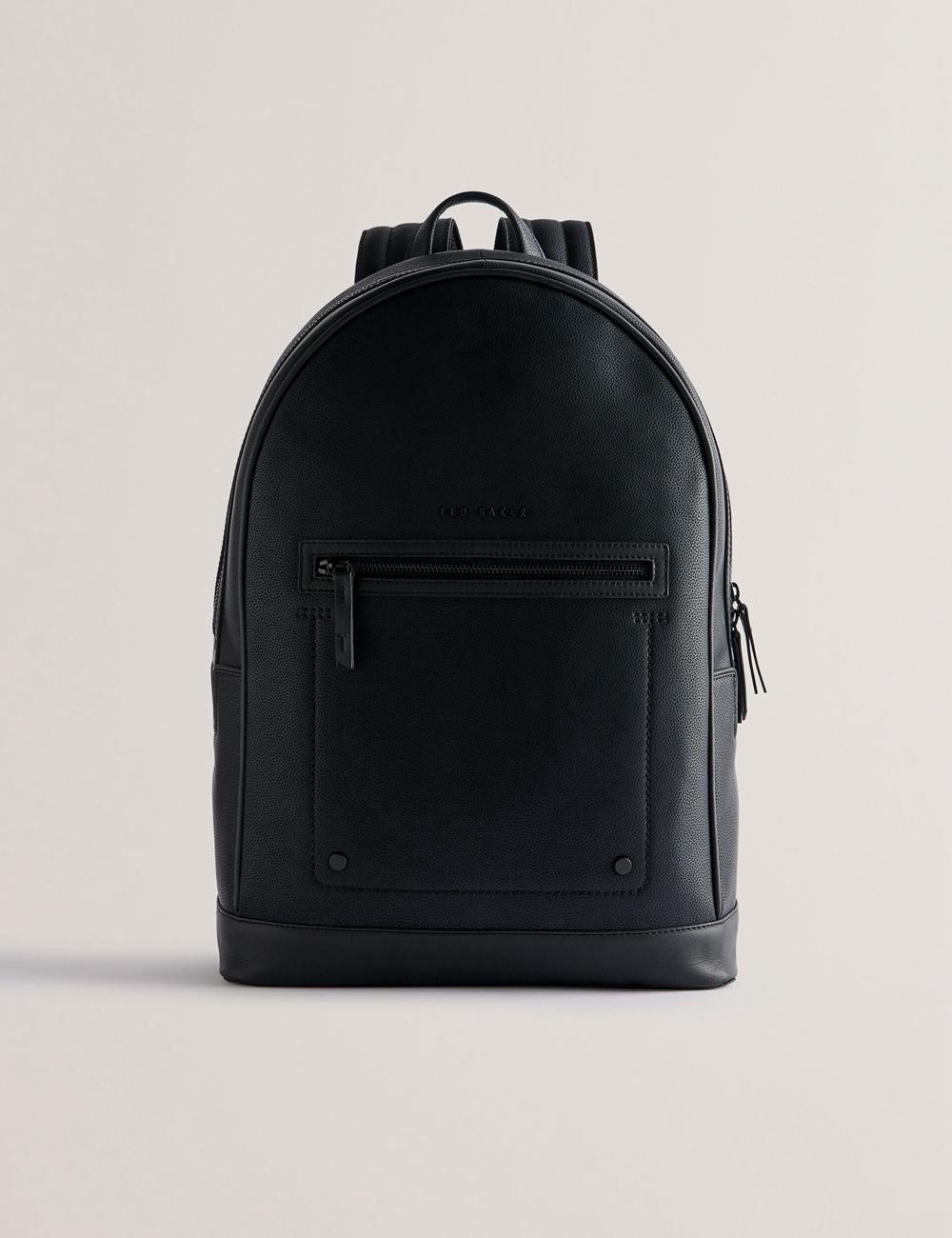 Black Ted Baker LANSEN - Textured Bonded Leather Men Backpacks | Canada  YKQ-487623