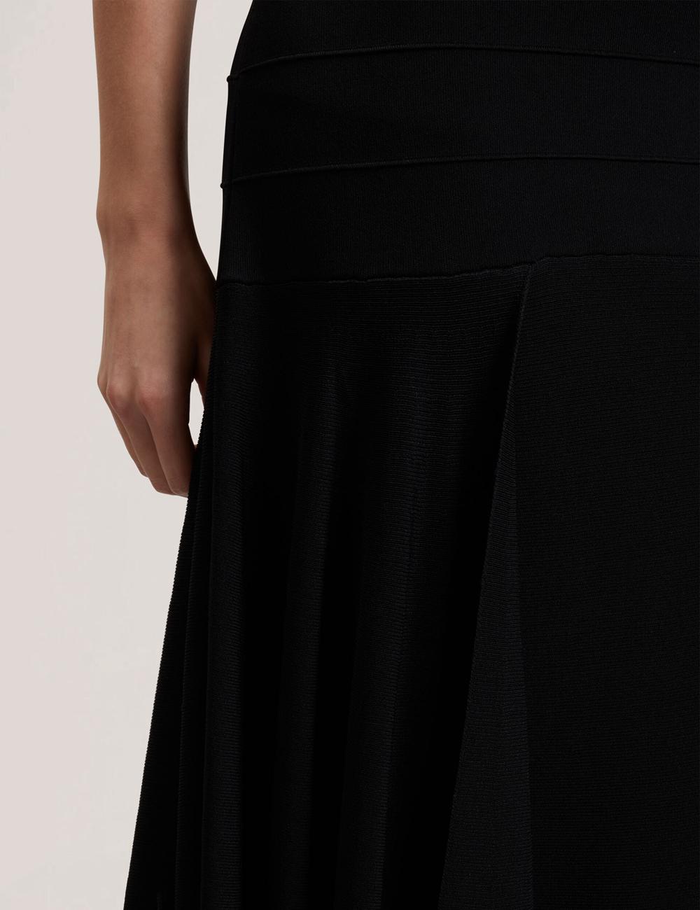Black Ted Baker LAURRIE - Asymmetric Waterfall Hem Knitted Women Midi Skirts | Canada  WXO-173602