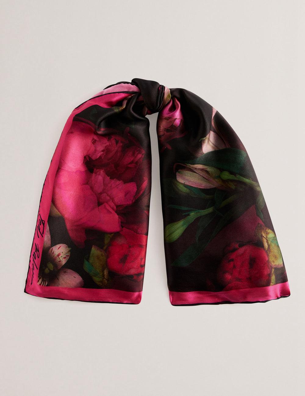 Black Ted Baker LEEEAA - Printed Silk Satin Square Women Scarves | Canada  ZRG-192548