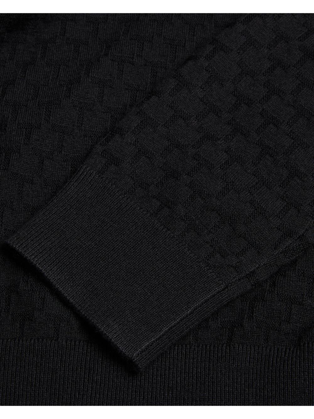 Black Ted Baker LOULAR - Textured T Knit Wool Blend Men Hoodies | Canada  UOL-894703