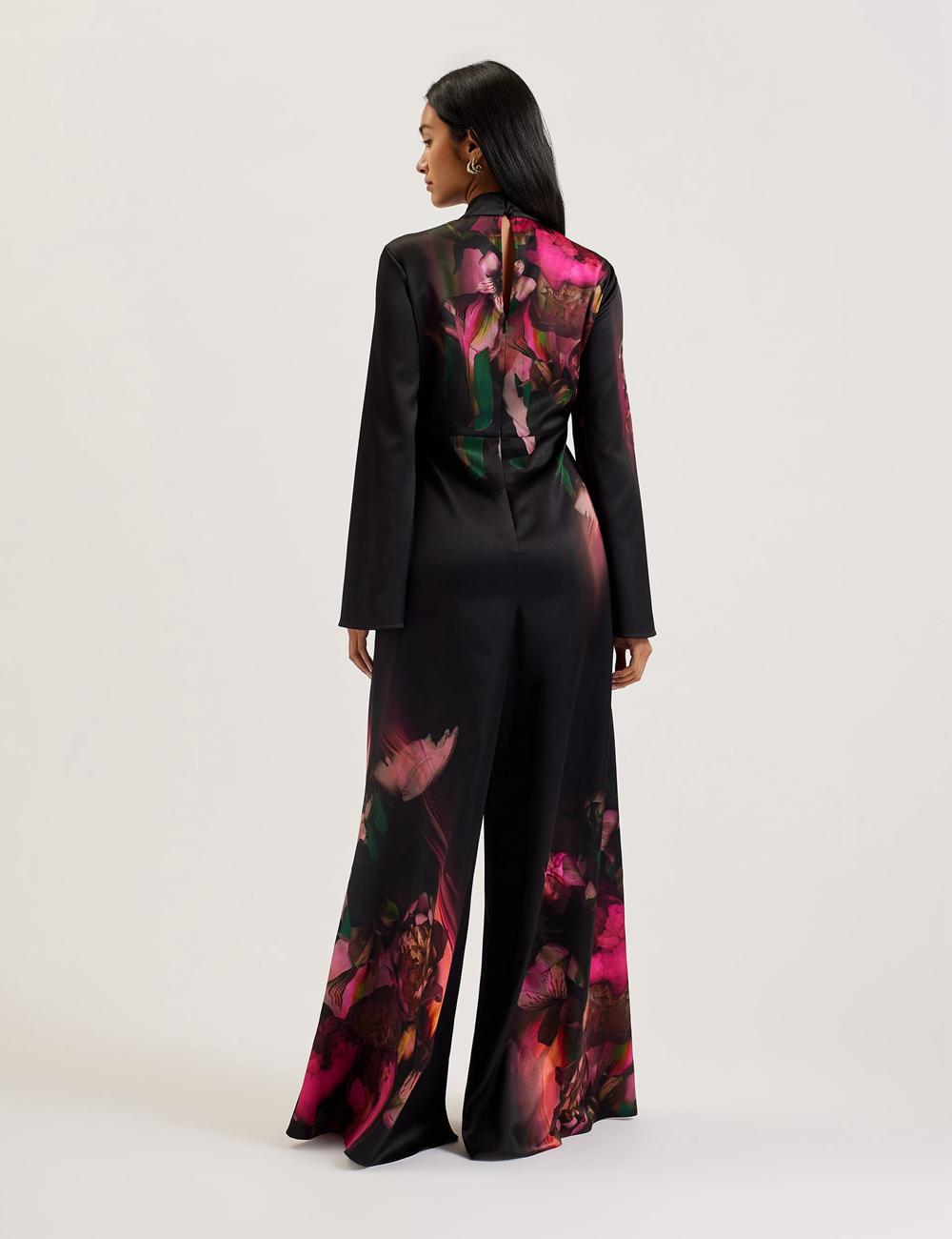 Black Ted Baker LOUSIOS - Printed Neck Wide Leg Women Jumpsuits | Canada  VND-041398
