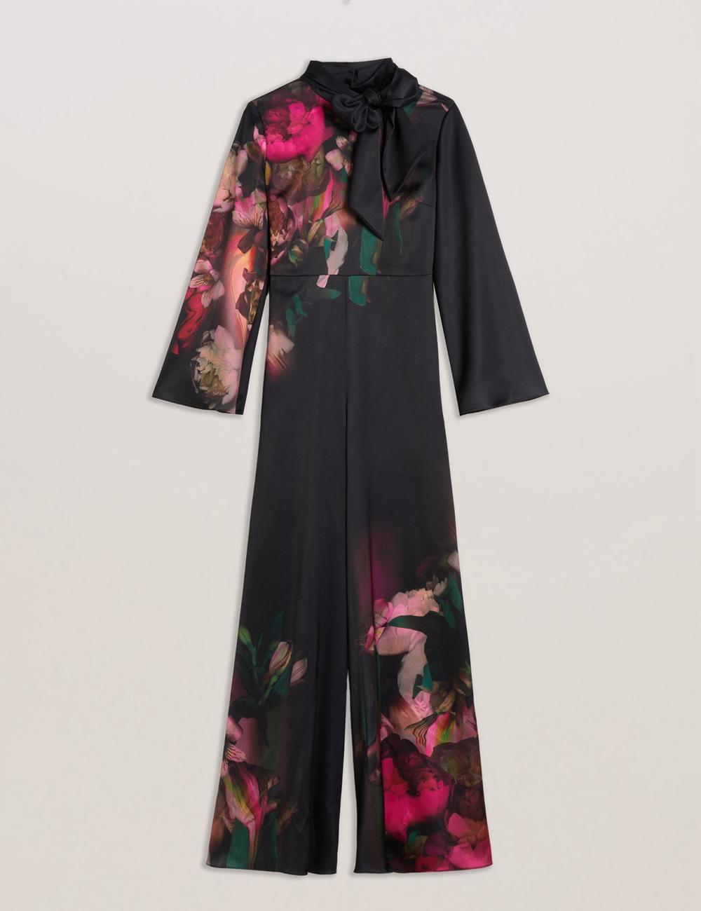 Black Ted Baker LOUSIOS - Printed Neck Wide Leg Women Jumpsuits | Canada  VND-041398