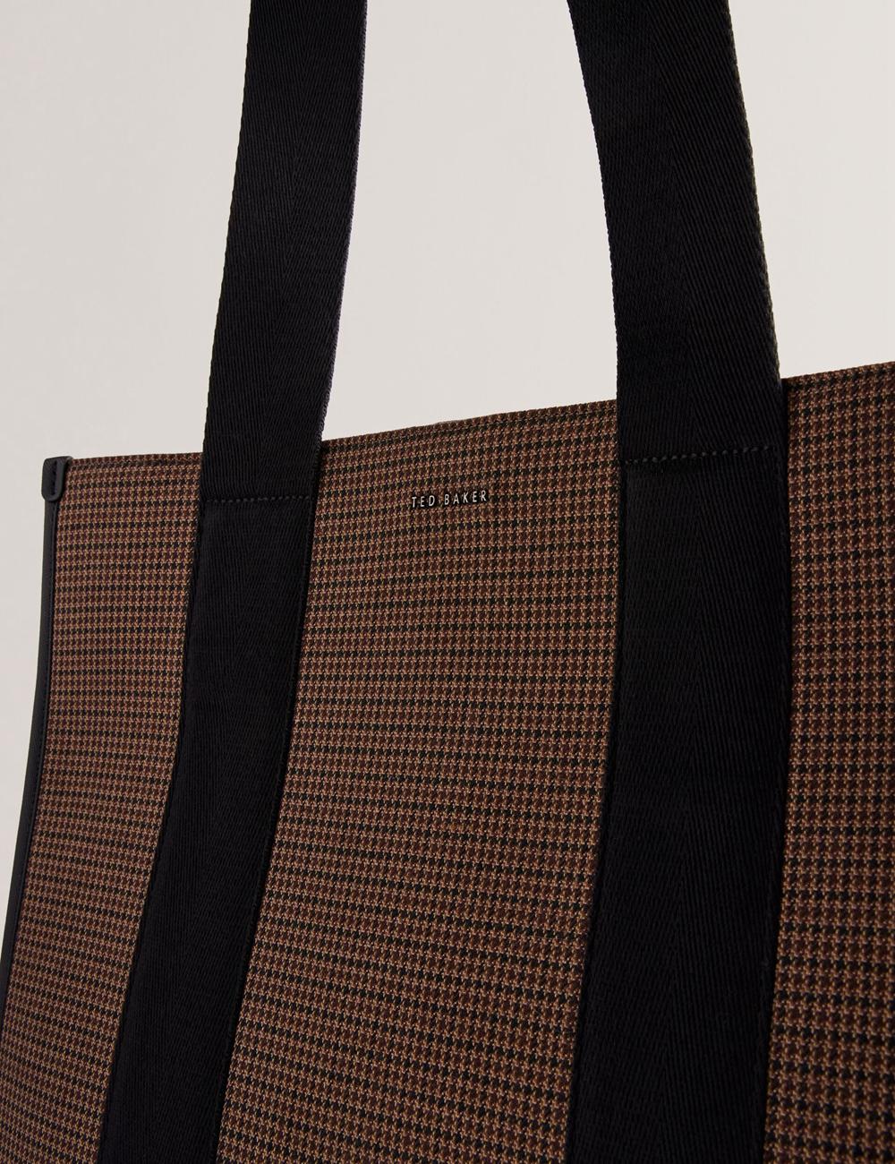 Black Ted Baker MALLICK - Check Wool Blend Tall Men Tote Bags | Canada  TKH-319048