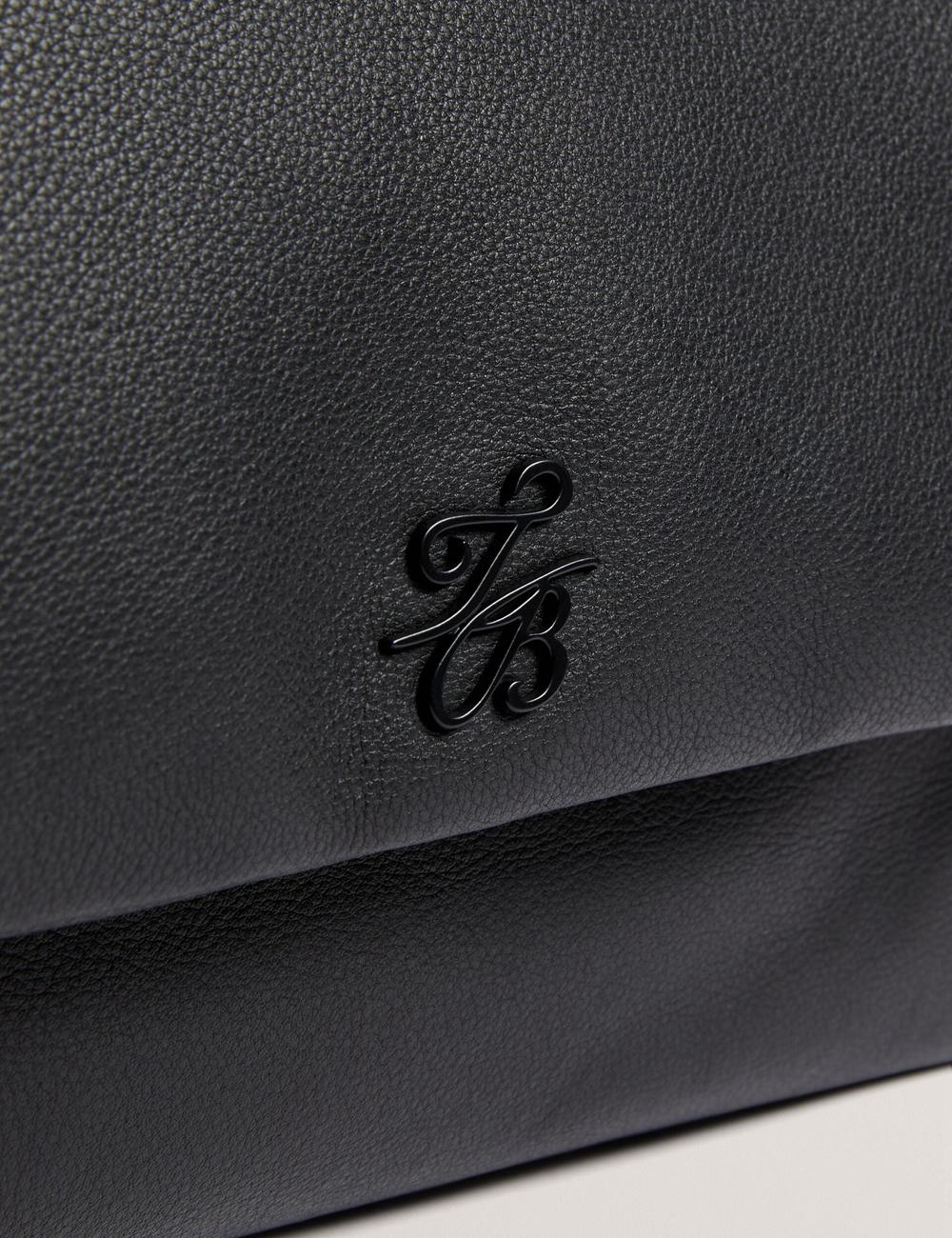 Black Ted Baker MARGOU - Padded Leather Large Fold Over Women Shoulder Bags | Canada  CIF-098371