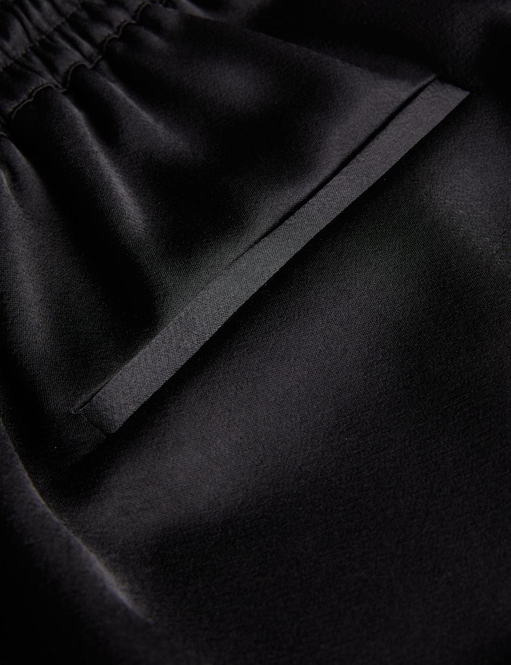 Black Ted Baker NATORI - Satin Elasticated Waist Tapered Women Joggers | Canada  BQC-074296