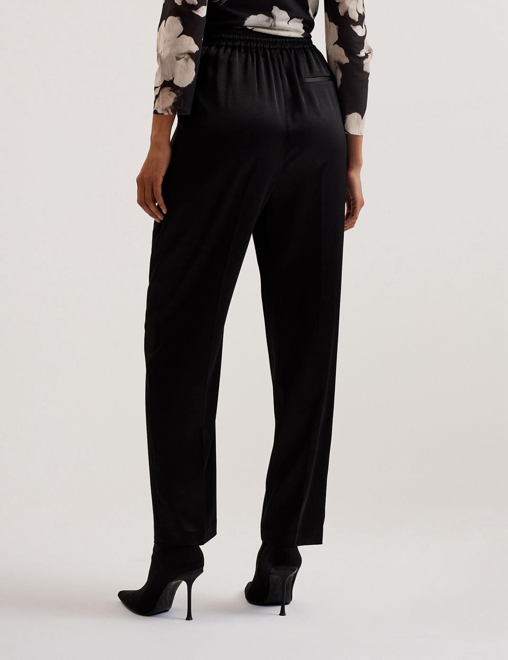 Black Ted Baker NATORI - Satin Elasticated Waist Tapered Women Joggers | Canada  BQC-074296