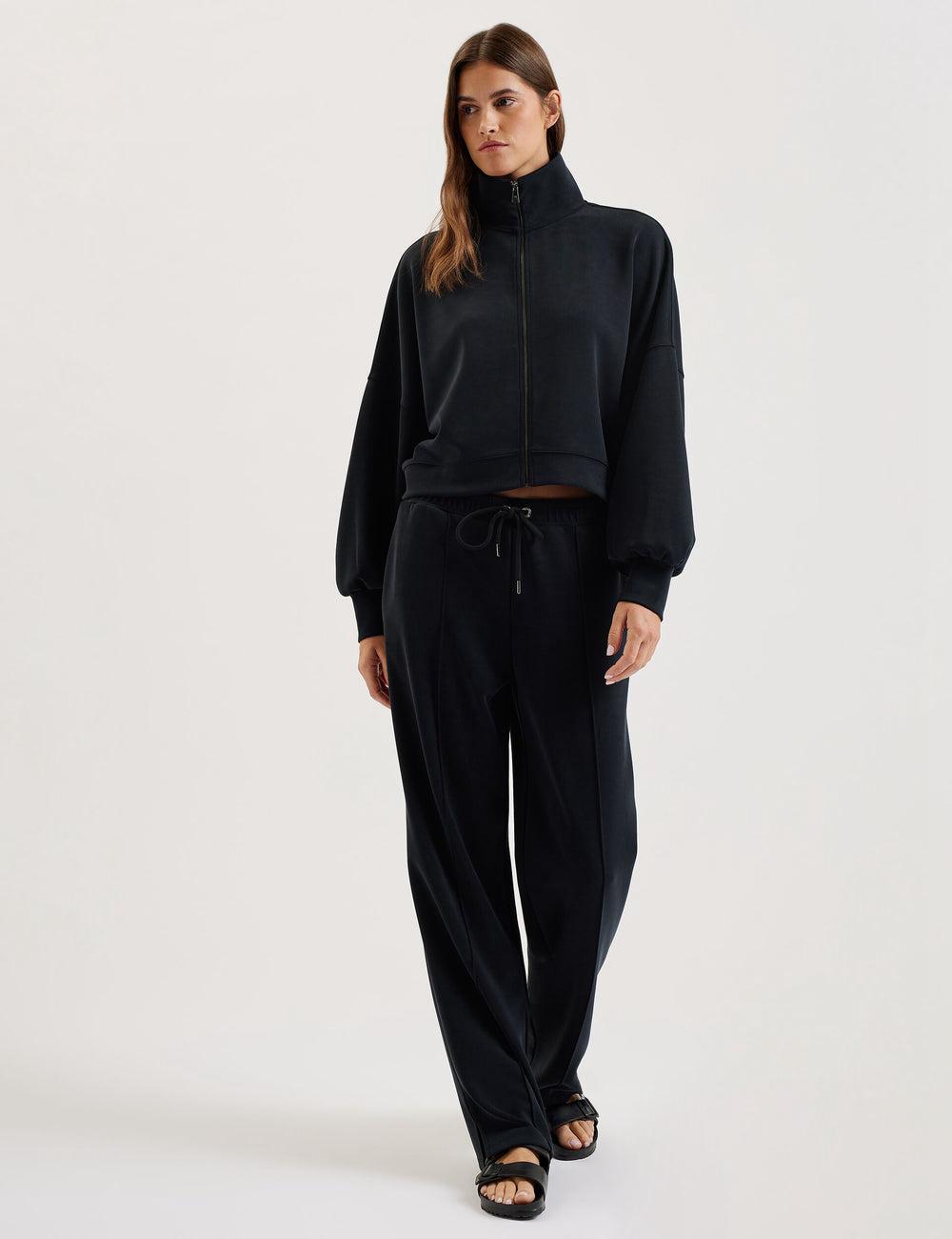 Black Ted Baker NOWELLL - Straight Leg Joggers With Split Hem Women Joggers | Canada  RYJ-593780
