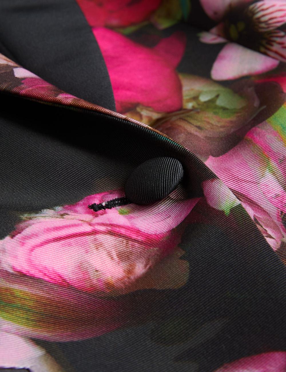 Black Ted Baker OKUNI - Fitted Floral Print Tailored Women Blazers | Canada  TWS-530718