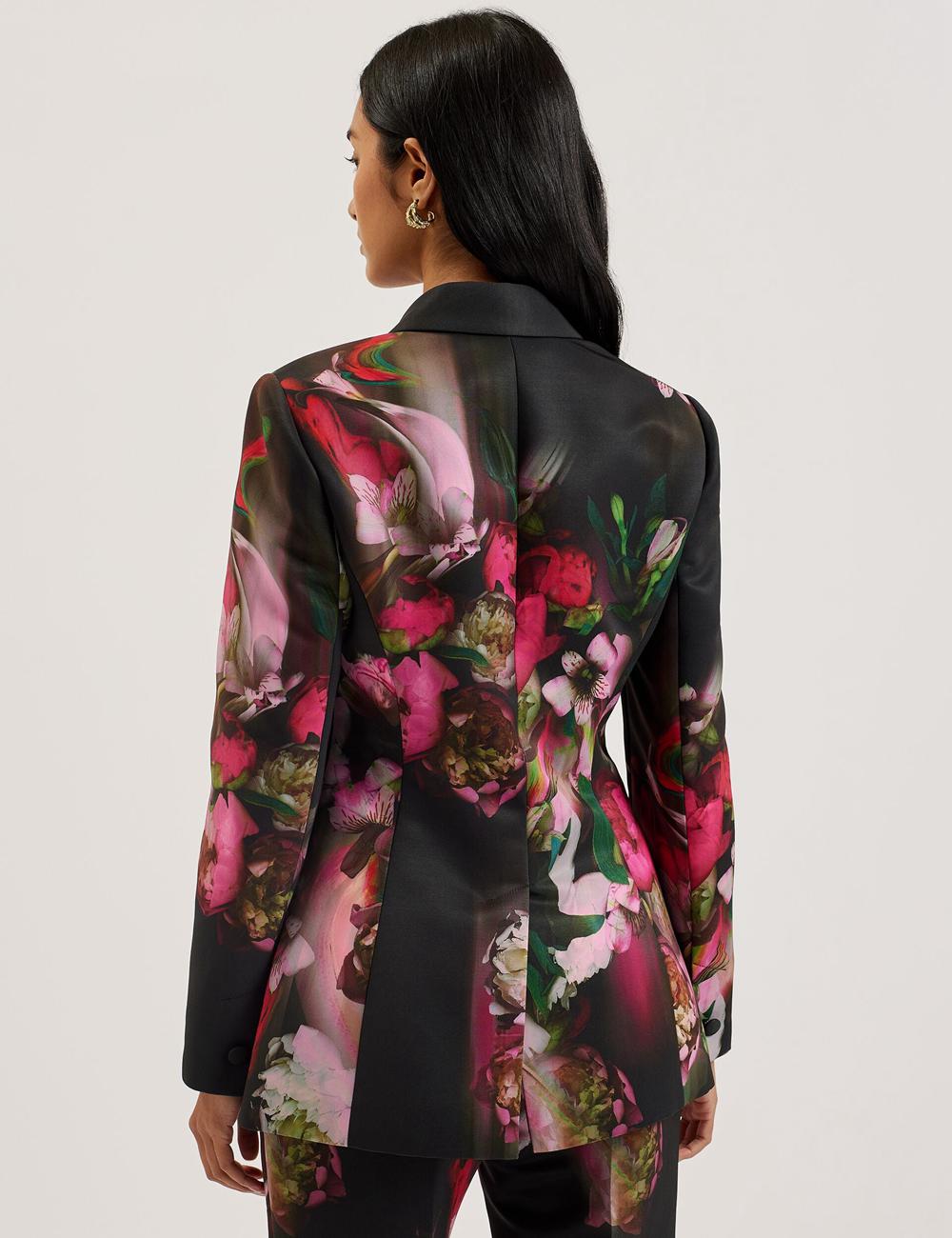 Black Ted Baker OKUNI - Fitted Floral Print Tailored Women Blazers | Canada  TWS-530718