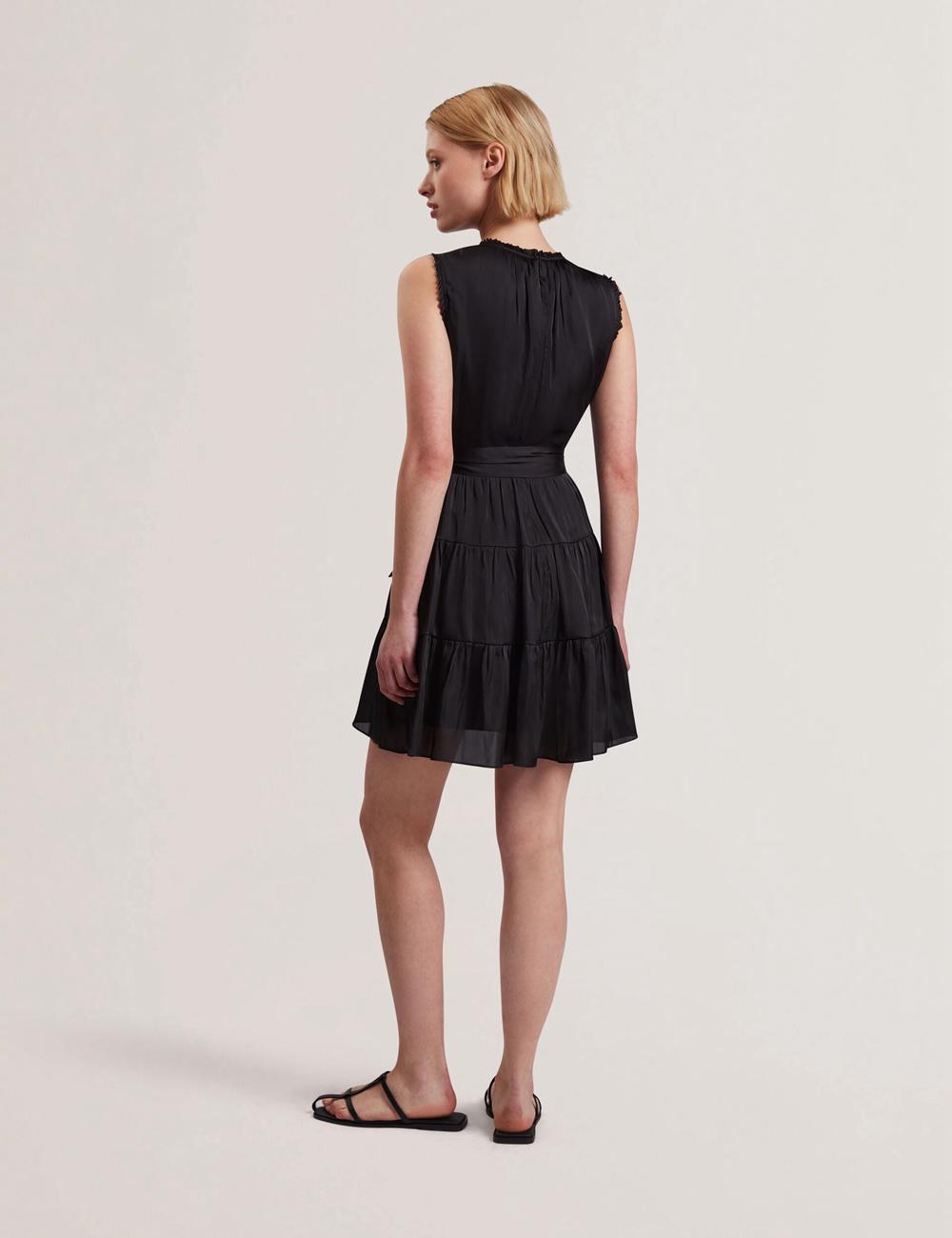 Black Ted Baker OTIANA - Sleeveless Waistred Women Mini Dresses | Canada  ODE-678159