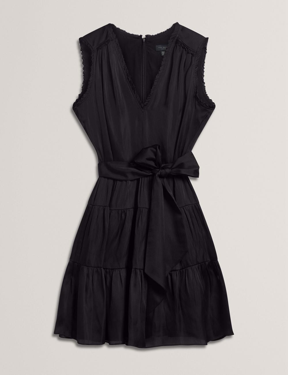 Black Ted Baker OTIANA - Sleeveless Waistred Women Mini Dresses | Canada  ODE-678159