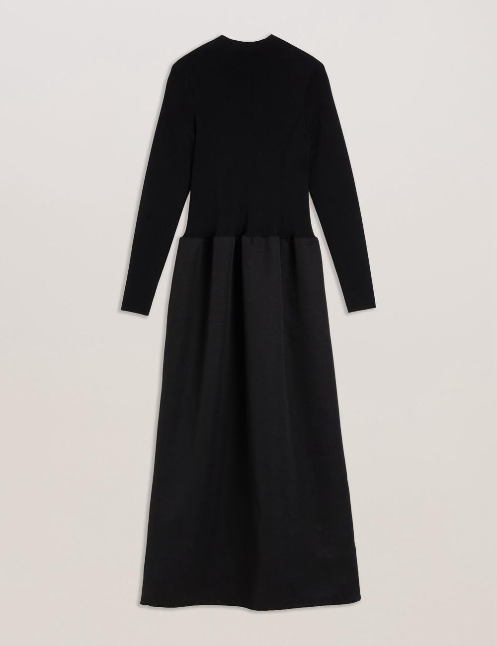 Black Ted Baker PYLIA - Structured With Knitted Bodice Women Maxi Dresses | Canada  OEK-690342