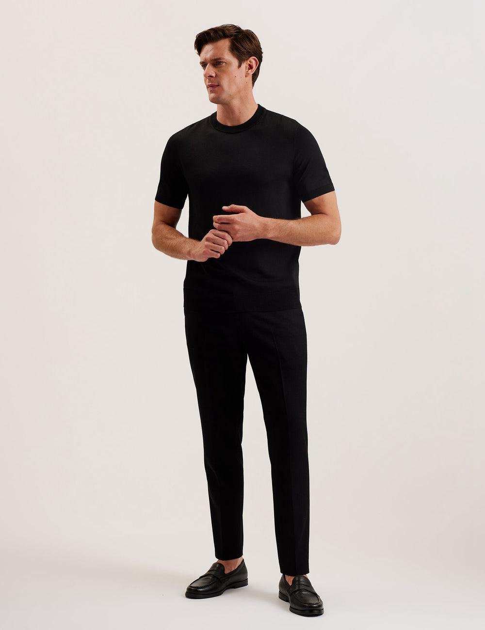 Black Ted Baker REYON - Rayon Crew Neck Short Sleeve Men T-Shirts | Canada  LXC-724013