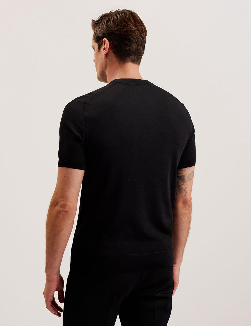 Black Ted Baker REYON - Rayon Crew Neck Short Sleeve Men T-Shirts | Canada  LXC-724013