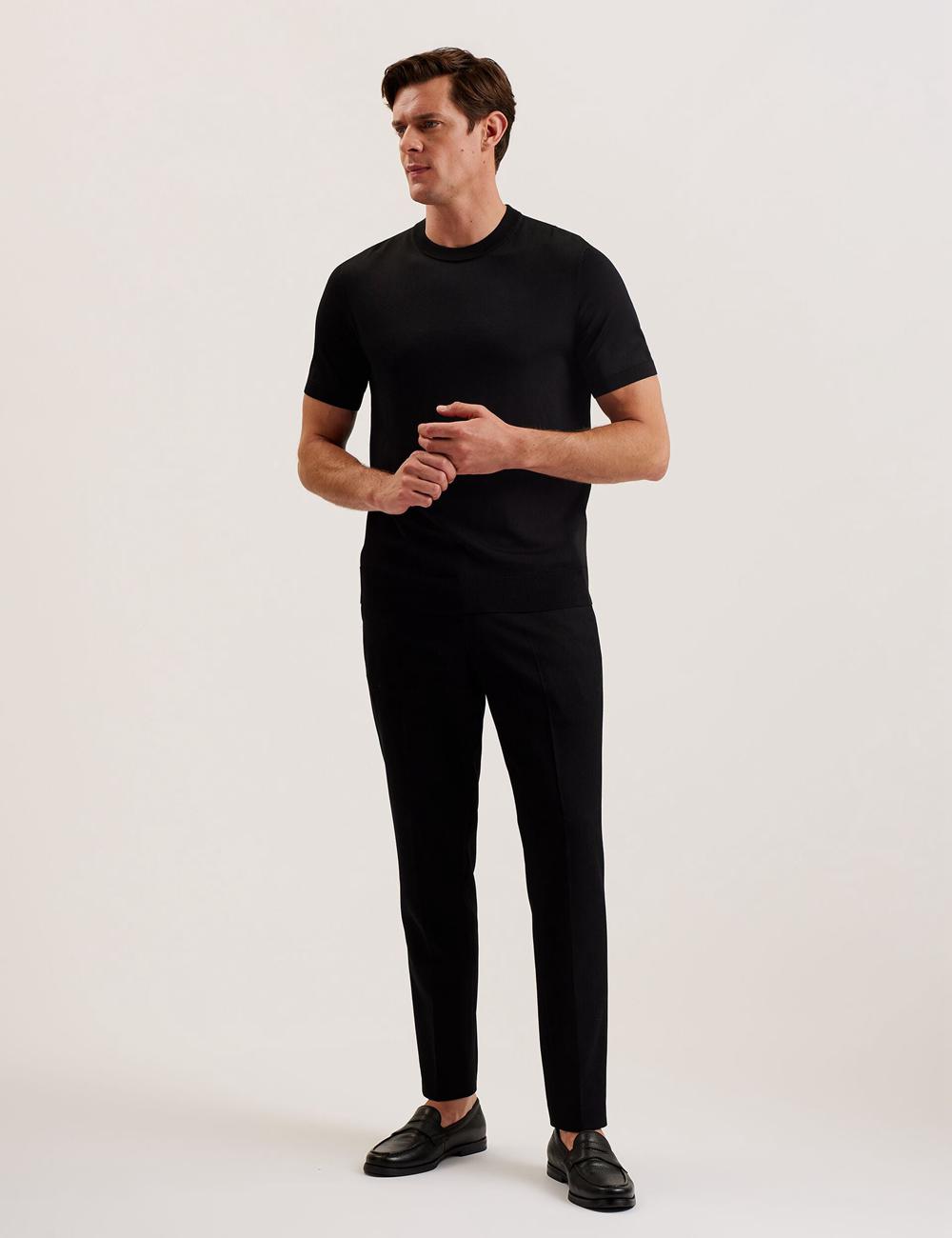 Black Ted Baker REYON - Rayon Crew Neck Short Sleeve Men T-Shirts | Canada  LXC-724013