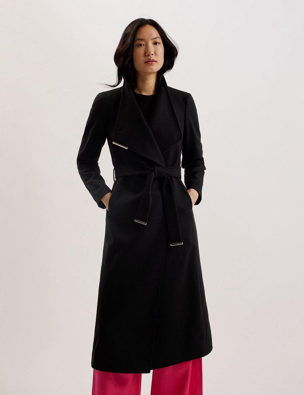 Black Ted Baker ROSELL Wool Women Wool Coats | Canada  IHQ-248907