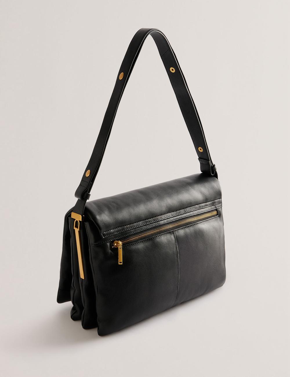 Black Ted Baker SAMILLA - Large Puffy Leather With Lock Women Shoulder Bags | Canada  KVU-687593