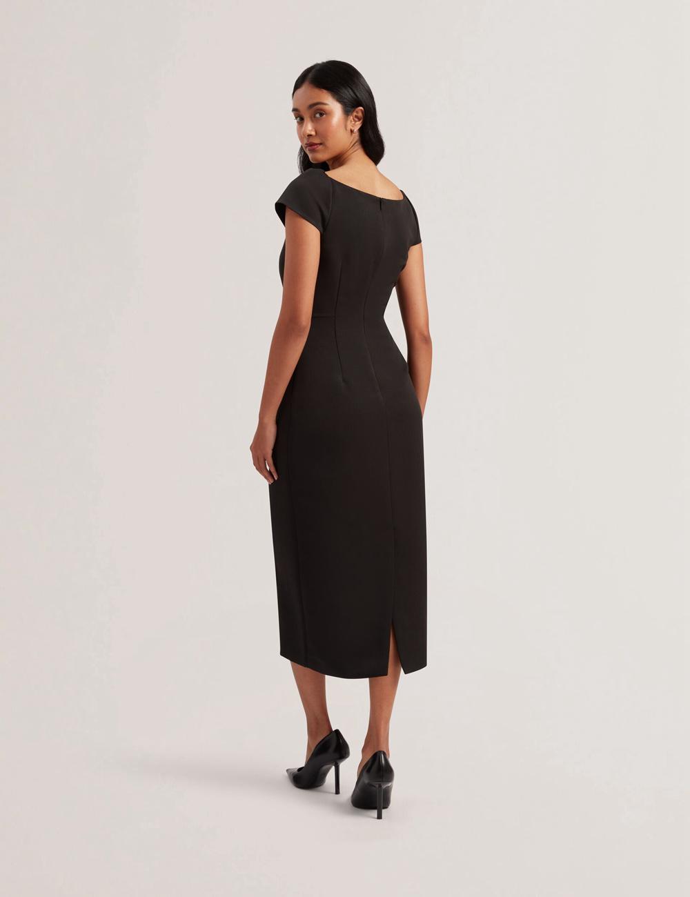 Black Ted Baker SASSARI - Tailored Cap Sleeve Column Women Midi Dresses | Canada  CKD-960532