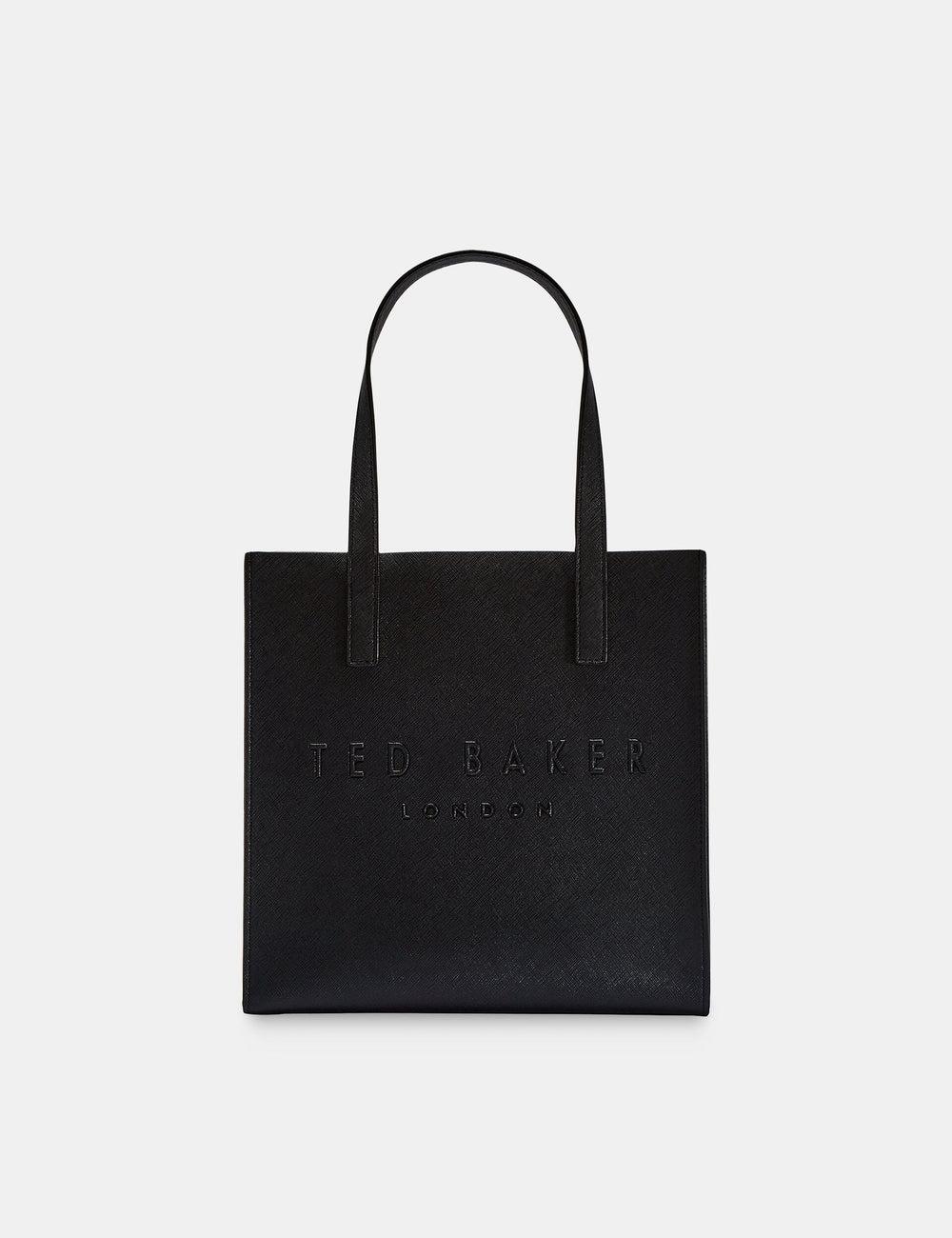 Black Ted Baker SEACON - Textured Faux Leather Small Icon Women Tote Bags | Canada  GFO-813562