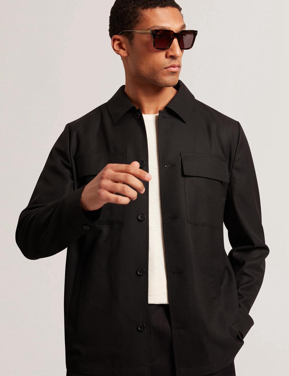 Black Ted Baker SELWYNJ - Lightweight Wool Blend Men Jackets | Canada  RVG-439207