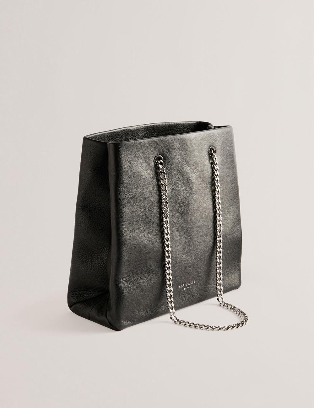 Black Ted Baker STALIA - Stitch Detail Leather Small Women Tote Bags | Canada  YIU-570182