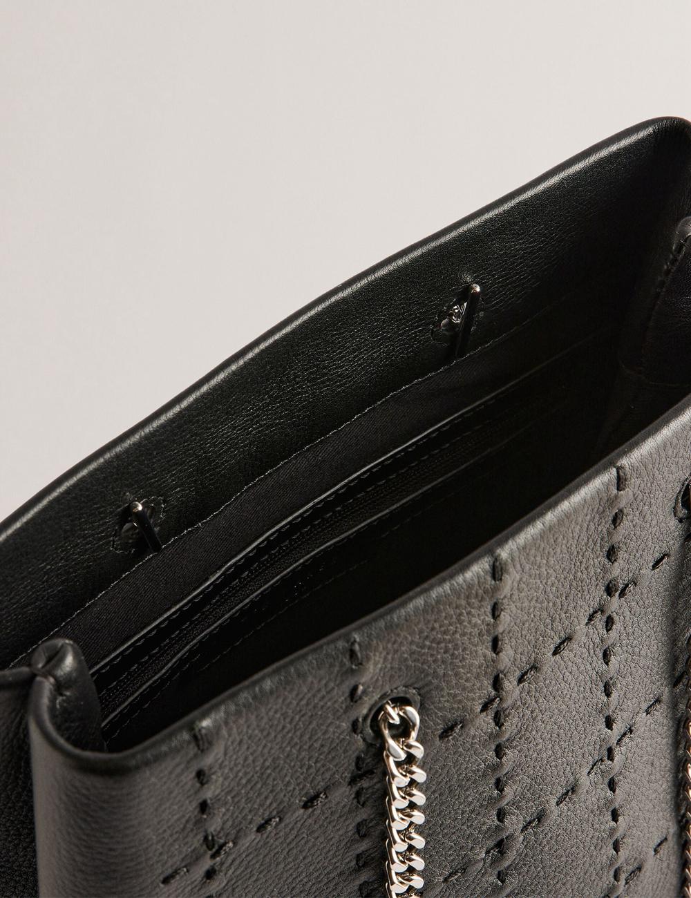 Black Ted Baker STALIA - Stitch Detail Leather Small Women Tote Bags | Canada  YIU-570182