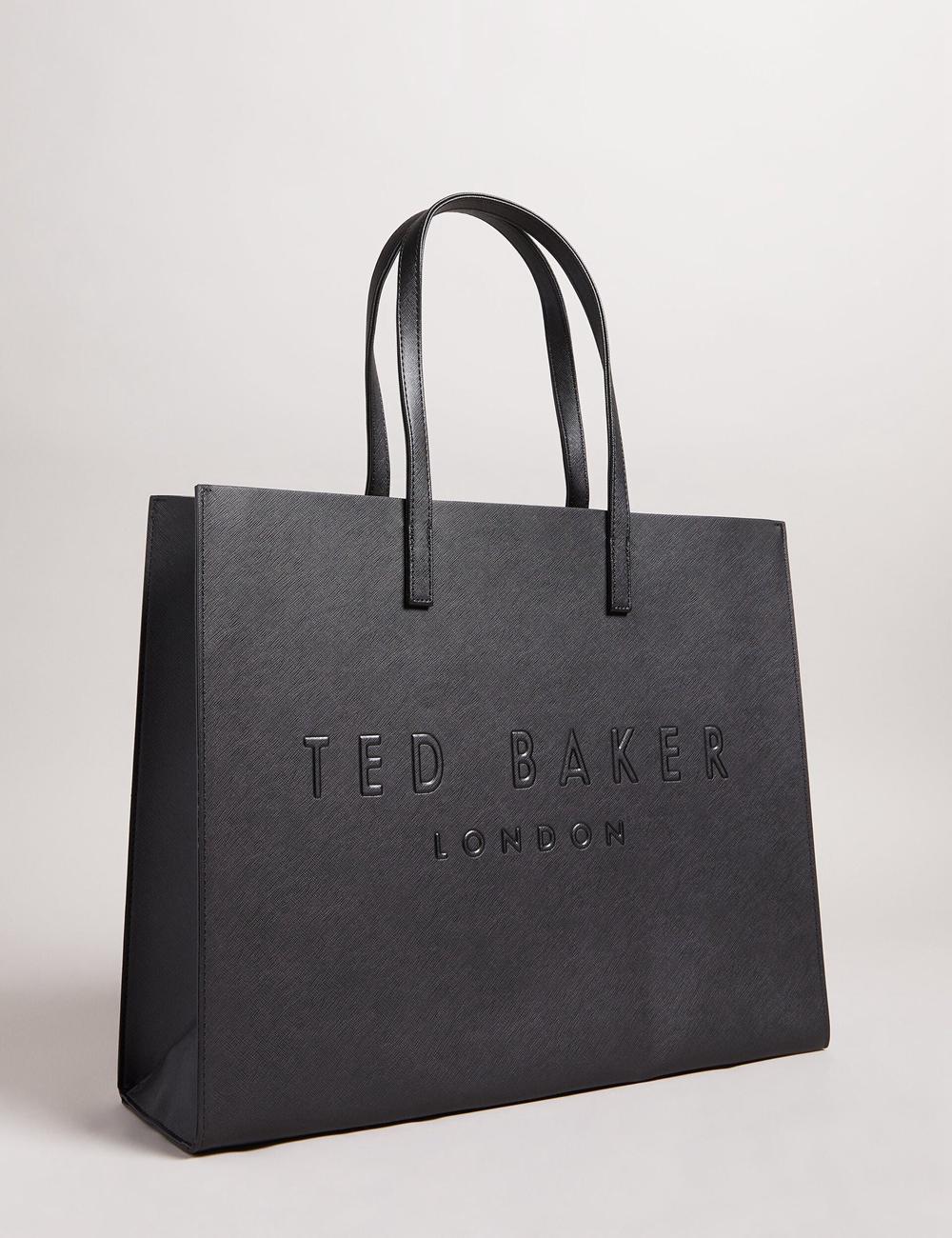 Black Ted Baker SUKICON - Textured Faux Leather Icon Women Tote Bags | Canada  EYA-214679