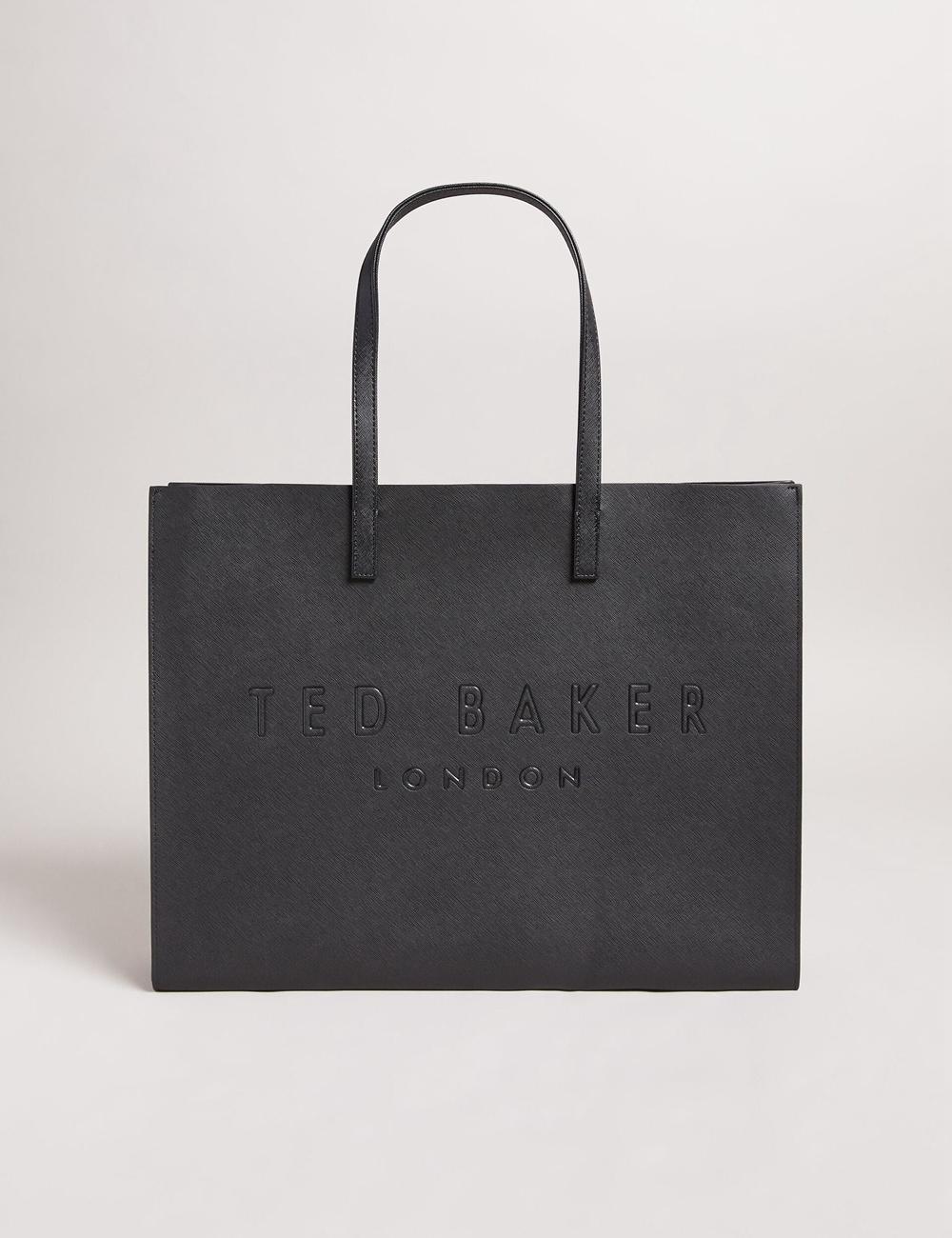 Black Ted Baker SUKICON - Textured Faux Leather Icon Women Tote Bags | Canada  EYA-214679