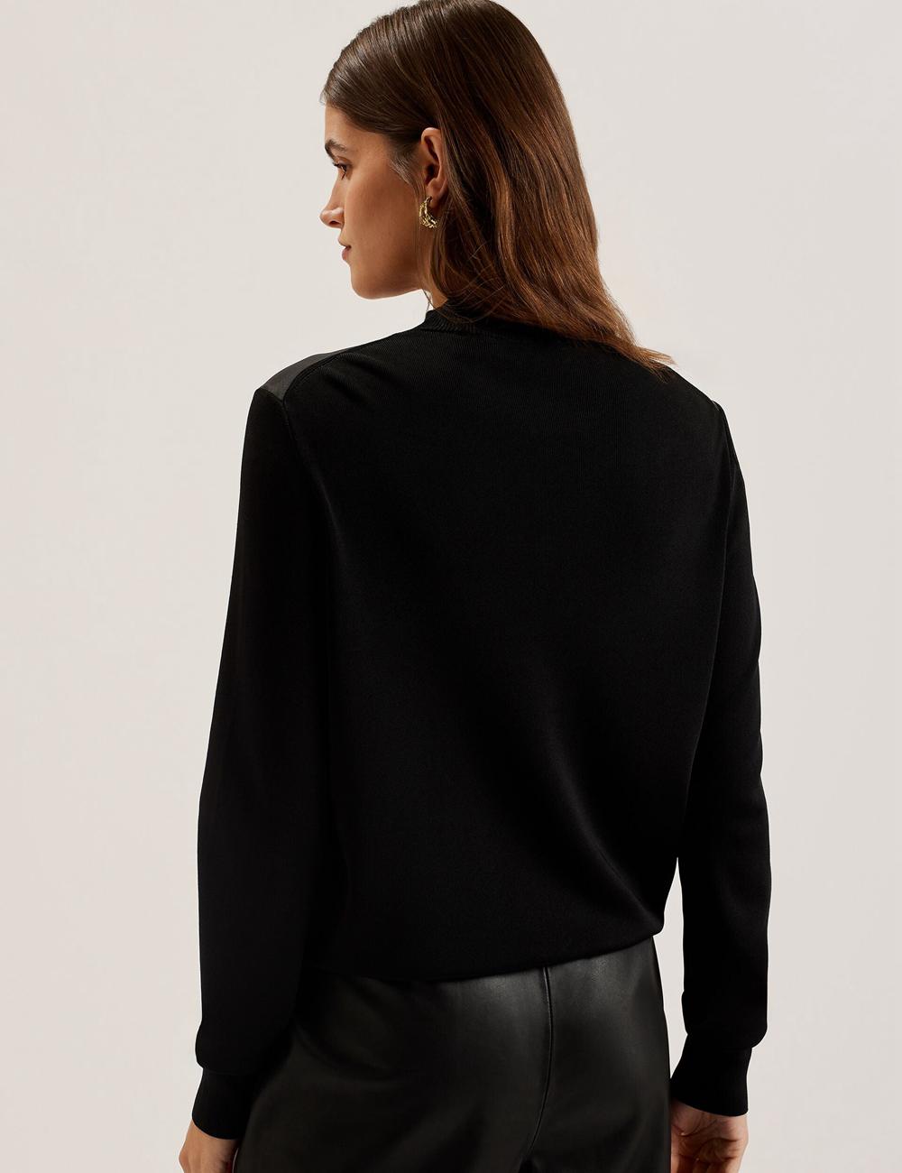 Black Ted Baker TABITHR - Printed Panel Long Sleeve Knit Women Tops | Canada  NXE-537291