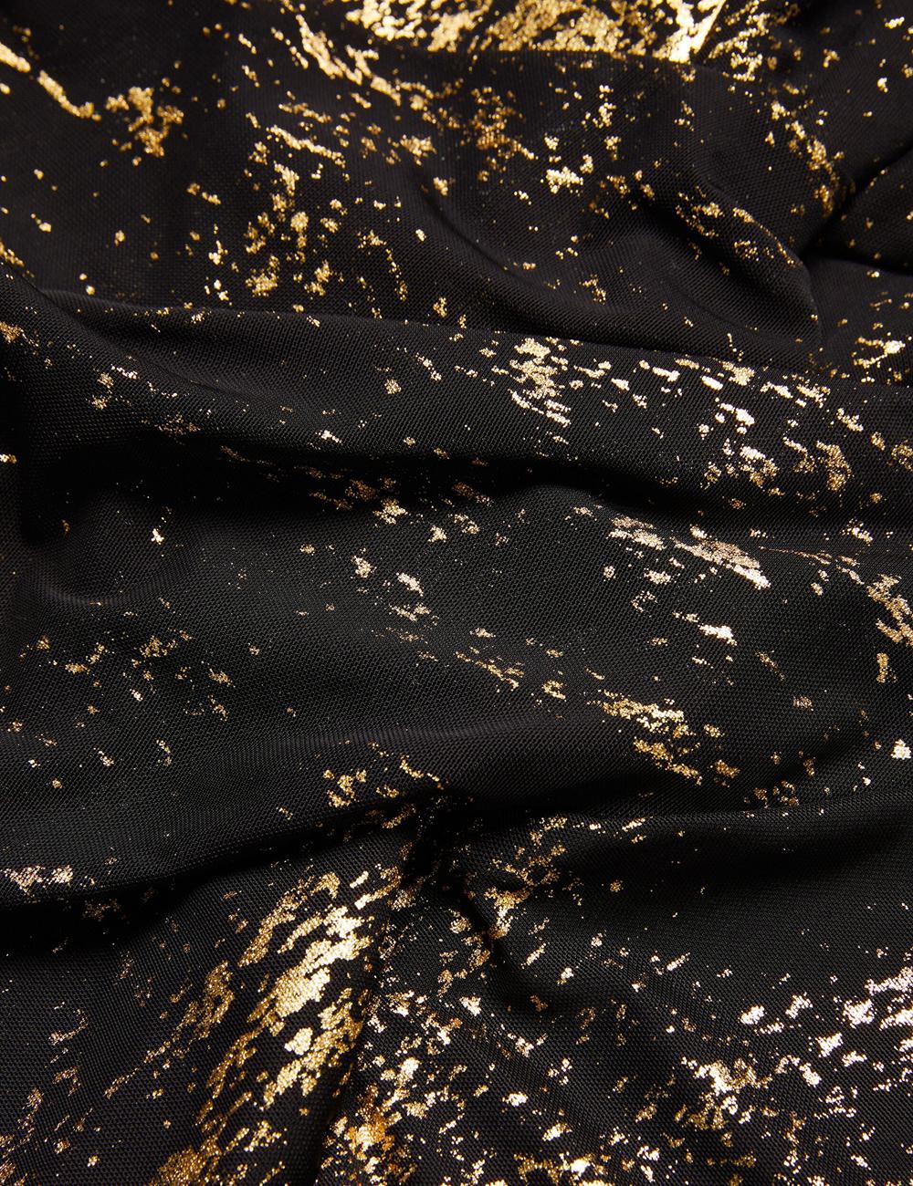 Black Ted Baker TALULAR - Bardot Foil Printed Mesh Women Tops | Canada  VBR-162947