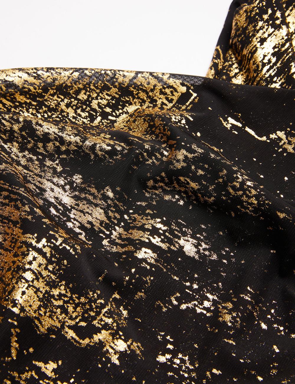 Black Ted Baker TALULAR - Bardot Foil Printed Mesh Women Tops | Canada  VBR-162947