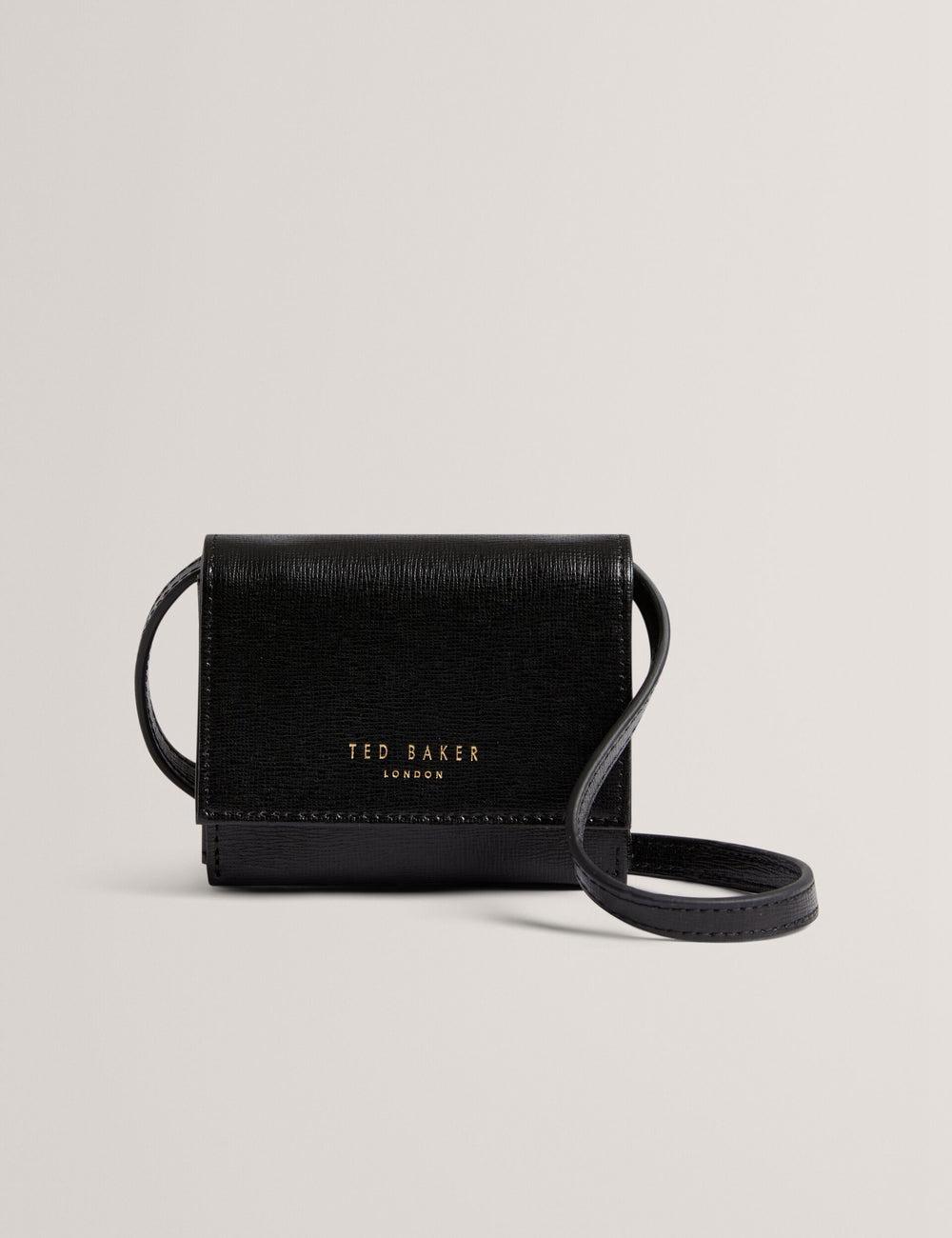 Black Ted Baker TAMZIEE - Leather Crossbody Card Holder Women Crossbody Bags | Canada  BTM-281354