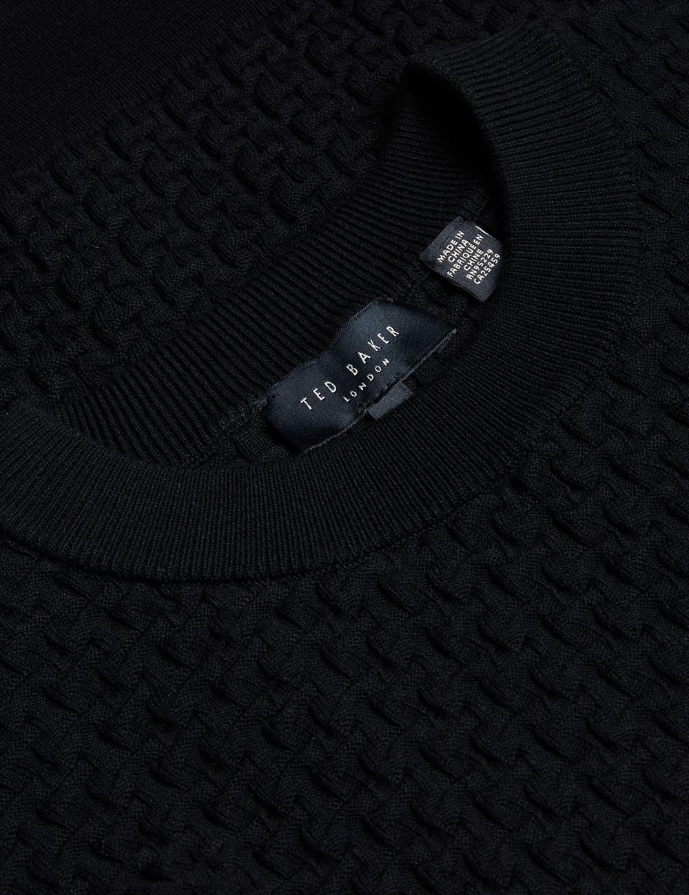Black Ted Baker TEDTYY - Textured T Jacquard Knitted Women Jumpers | Canada  ASH-182635