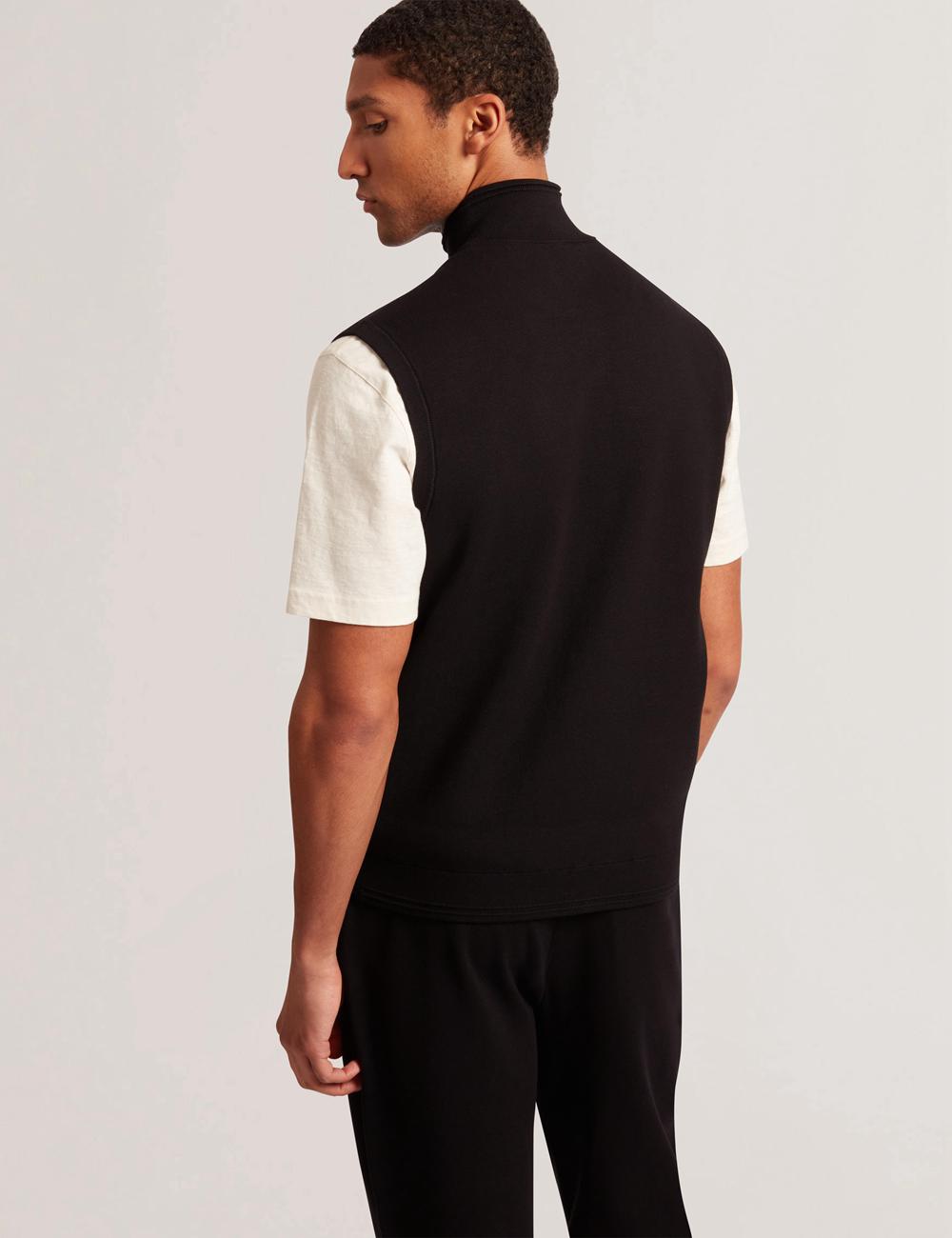 Black Ted Baker TERINCE - Zip-Through Funnel Neck Men Gillets | Canada  QVB-023419