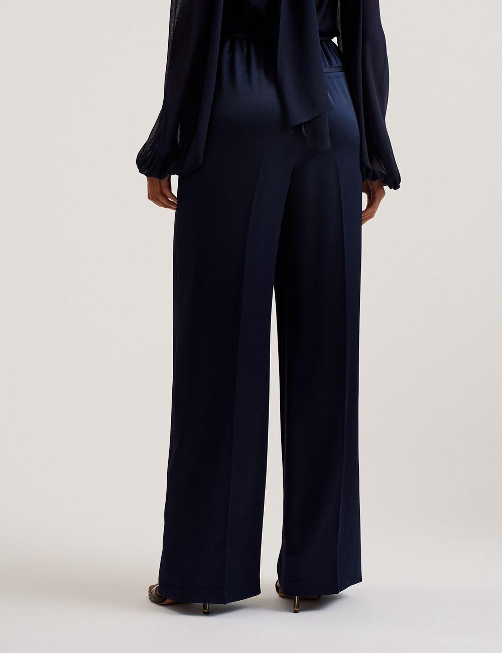Black Ted Baker UMAIBO - Satin Wide Leg Drawstring Joggers Women Trousers | Canada  VZH-032957
