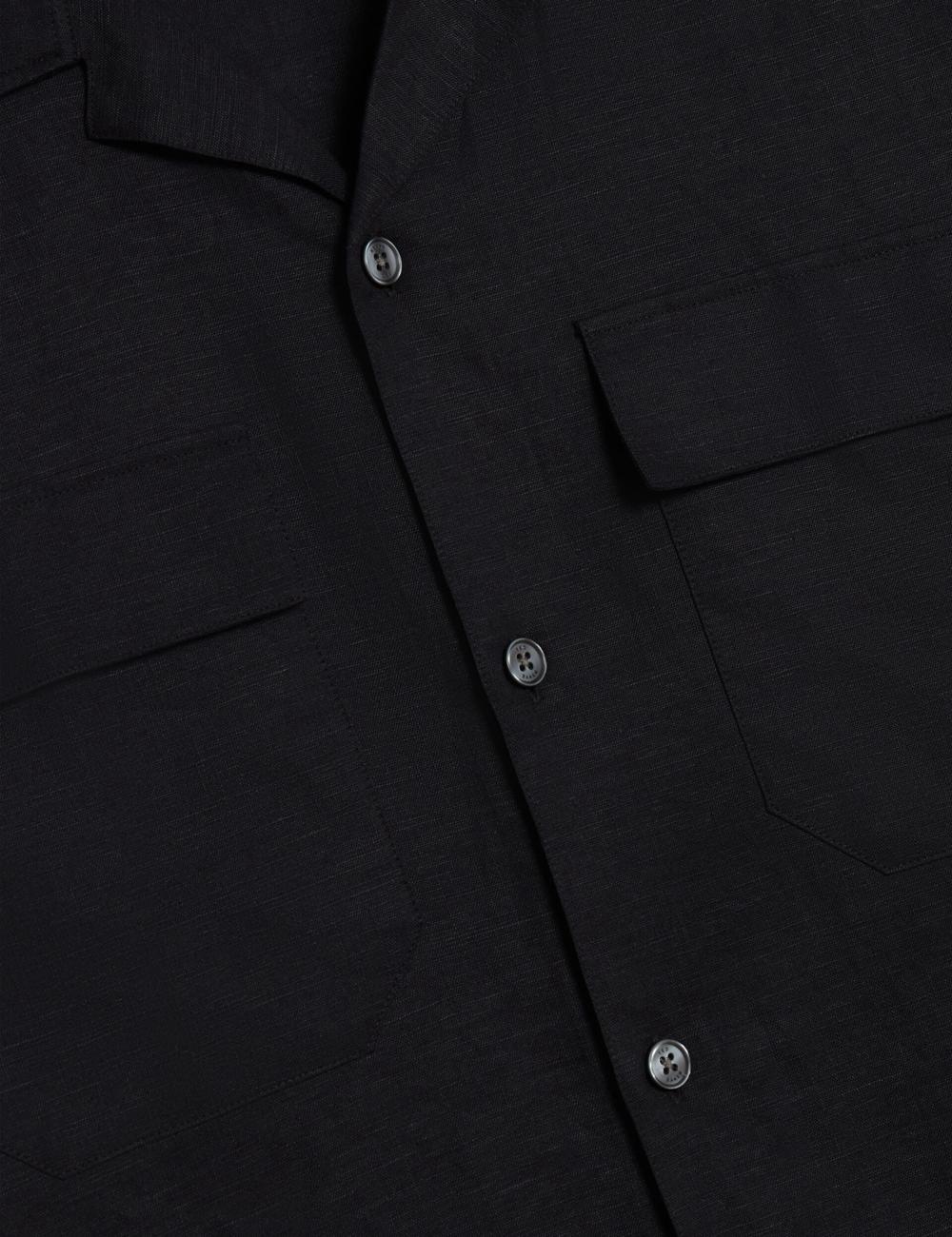 Black Ted Baker WHETHER - Short Sleeve Regular Fit Double Pocket Men Casual Shirts | Canada  JLQ-762809
