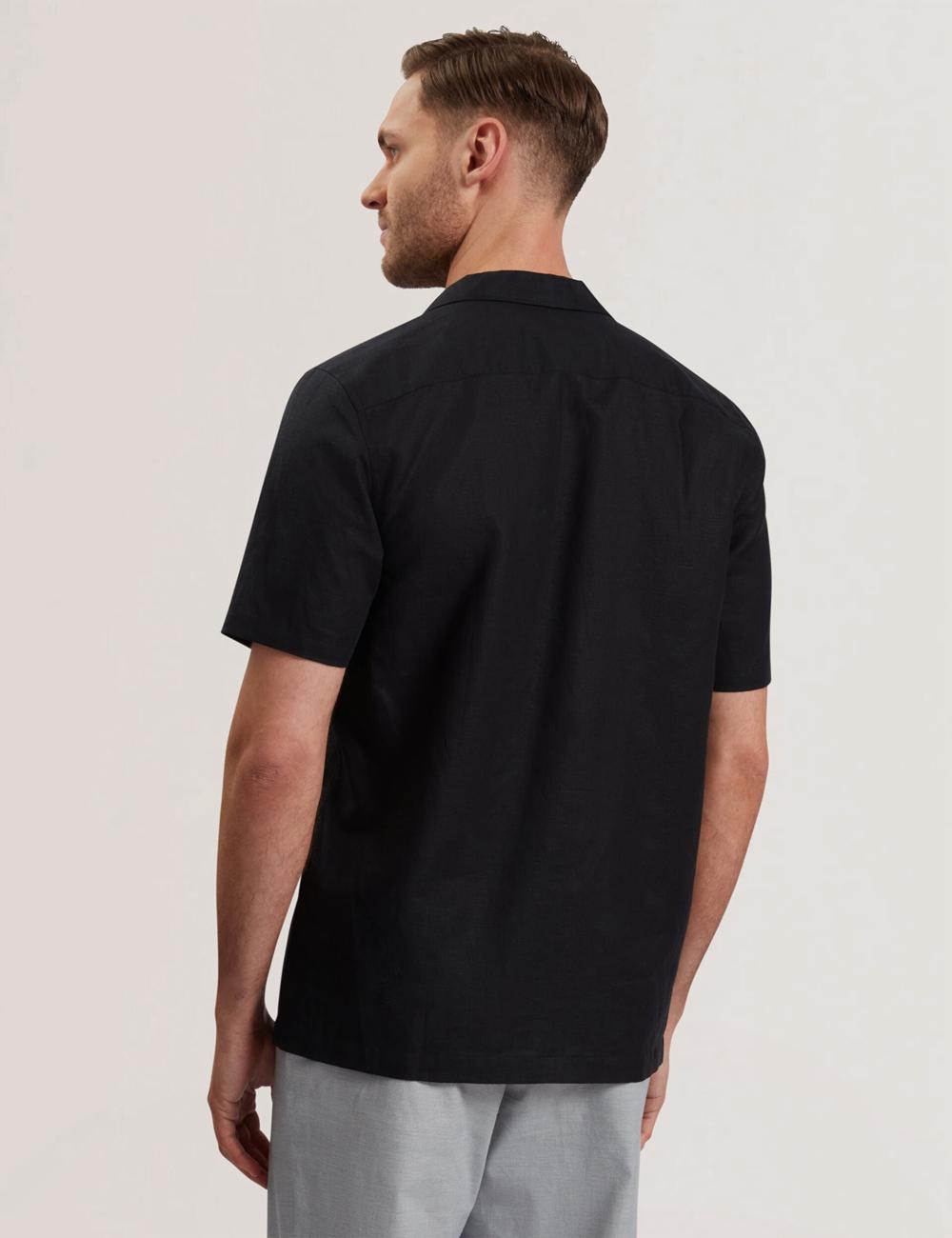Black Ted Baker WHETHER - Short Sleeve Regular Fit Double Pocket Men Casual Shirts | Canada  JLQ-762809