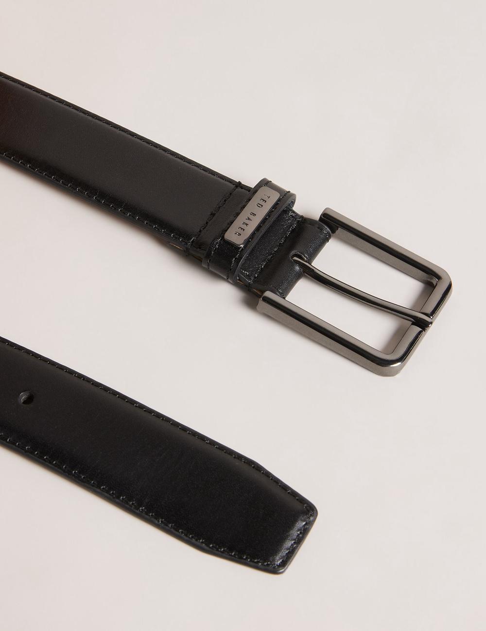 Black Ted Baker WIZERD | Canada  Polished Leather With Logo Hardware Men Belts | Canada  SVU-412693