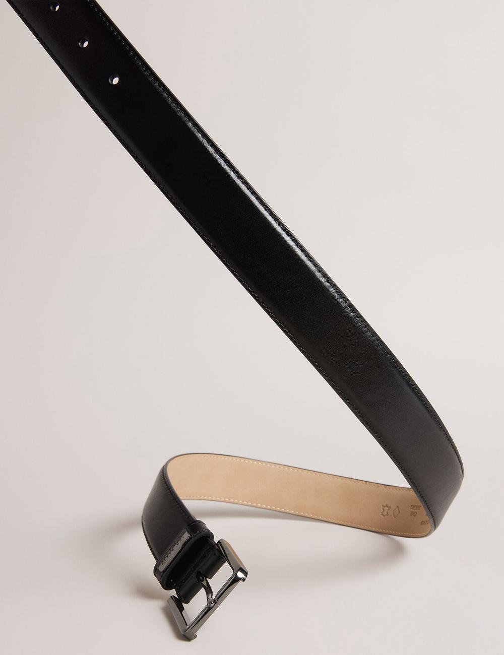 Black Ted Baker WIZERD | Canada  Polished Leather With Logo Hardware Men Belts | Canada  SVU-412693