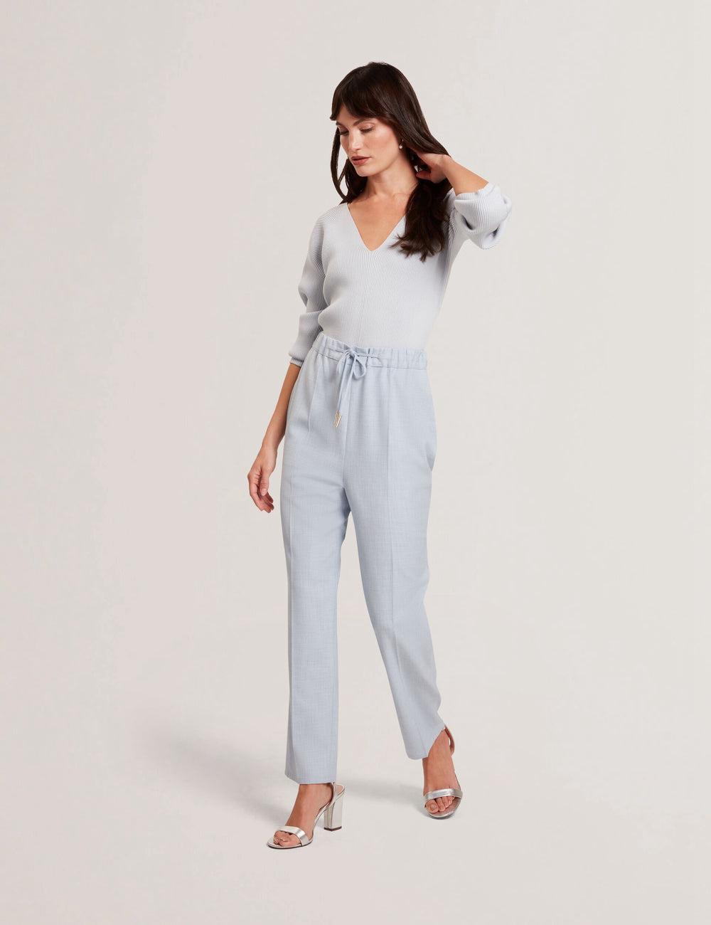 Blue Ted Baker BALLIA - Elasticated Waist Tailored Tapered Women Trousers | Canada  CQS-509316