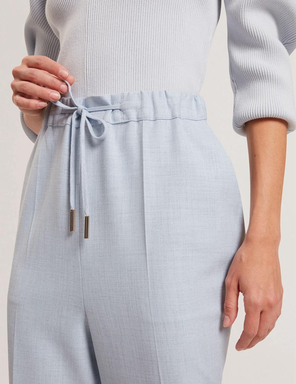 Blue Ted Baker BALLIA - Elasticated Waist Tailored Tapered Women Trousers | Canada  CQS-509316