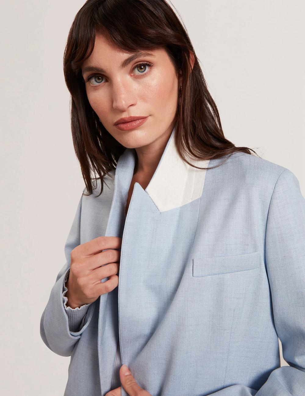 Blue Ted Baker CARNI - Relaxed Tailored Single Breasted Women Blazers | Canada  MFY-457623