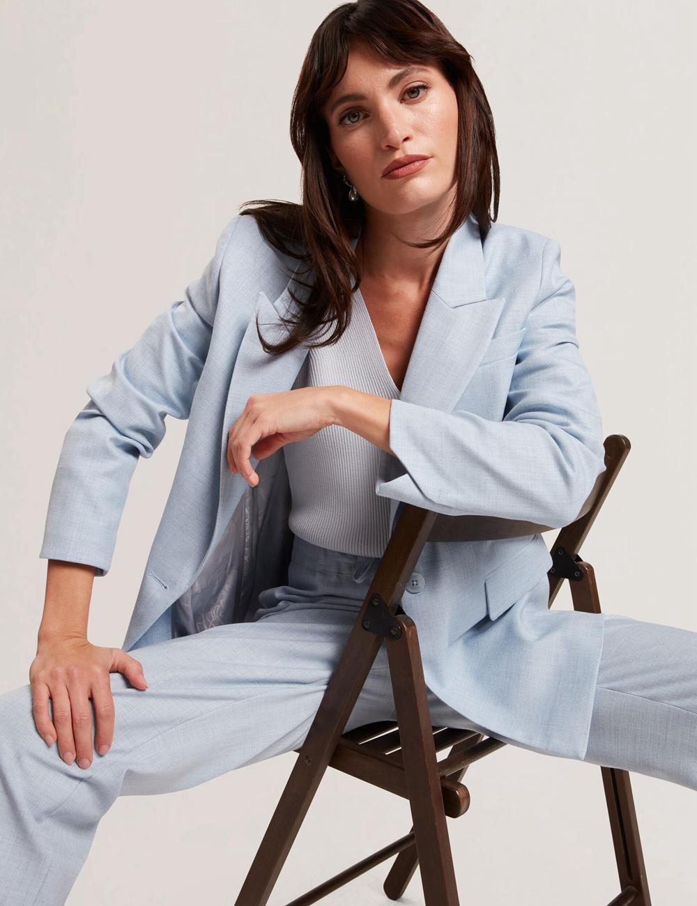Blue Ted Baker CARNI - Relaxed Tailored Single Breasted Women Blazers | Canada  MFY-457623